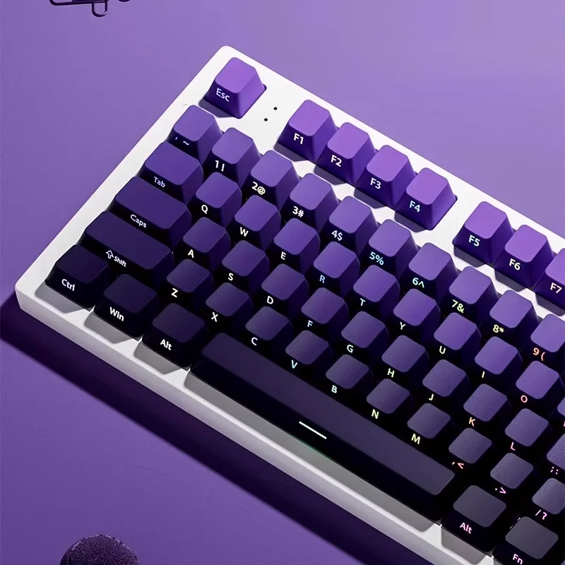Gradient Keycaps Side Printed PBT Double Shot OEM Profile Keycap For Cherry MX Switch Mechanical Keyboard Backlit Key Caps DIY