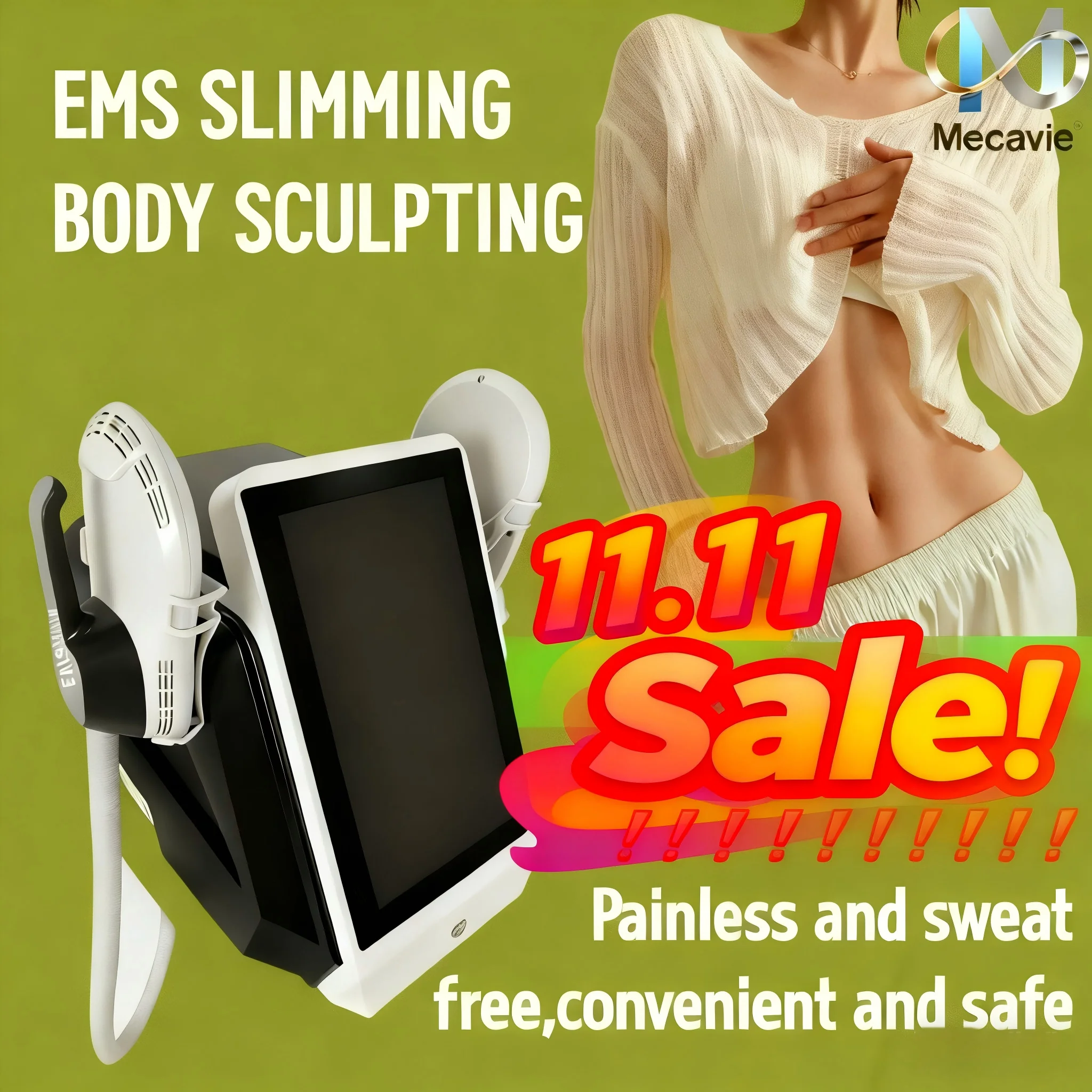 

11.11 Распродажа НОВАЯ MECAVIE RF-технология для сжигания жира, наращивания мышц и коррекции фигуры для дома и салона красоты