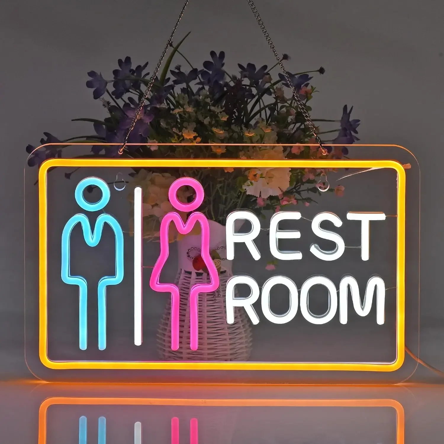 Toilet Neon Sign USB Dimmable LED Neon Light Sign Wall Art Decoration for Gameroom Bedroom Livingroom Bar Party Birthday Gifts