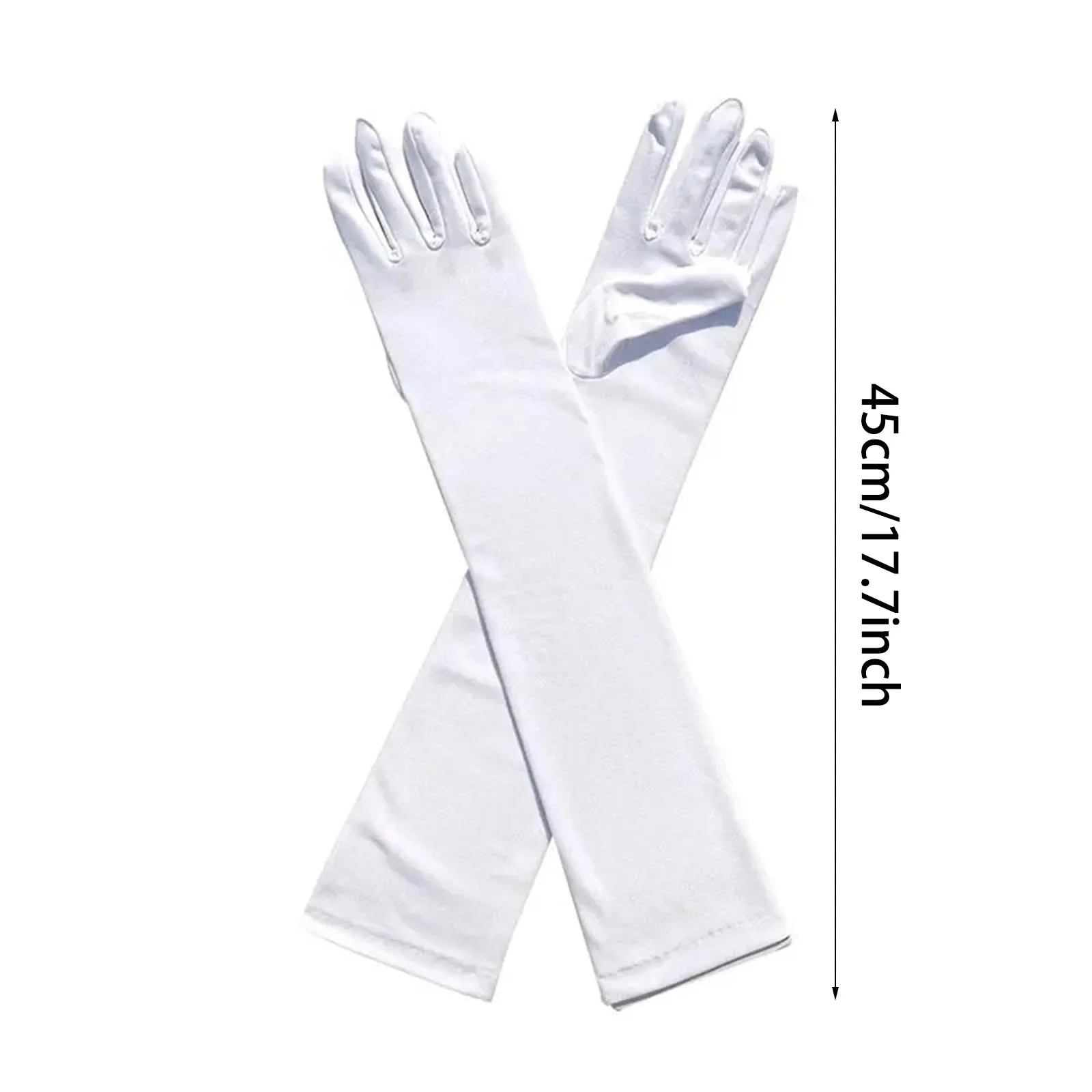 1/3/6 زوج قفازات الزفاف الطويلة الحليب الحرير مطاطا الساتان الرقص قفاز أنيق الزفاف مهرجان حفلة تنفس واقية من الشمس القفازات