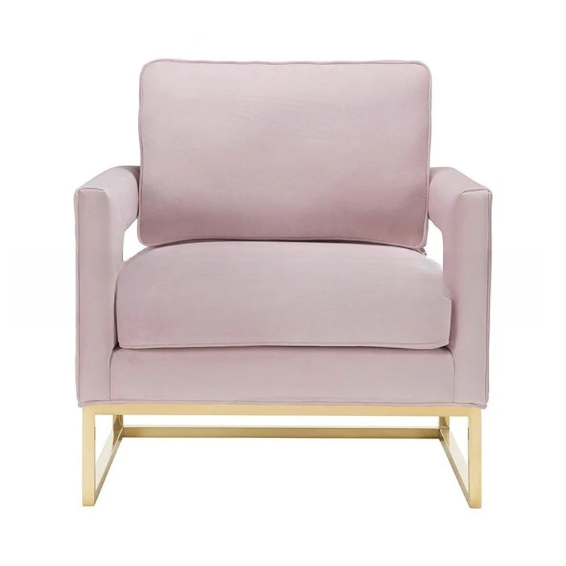 

Modern stainless steel single sofa furniture casual fabric hotel club fashion reception single chair