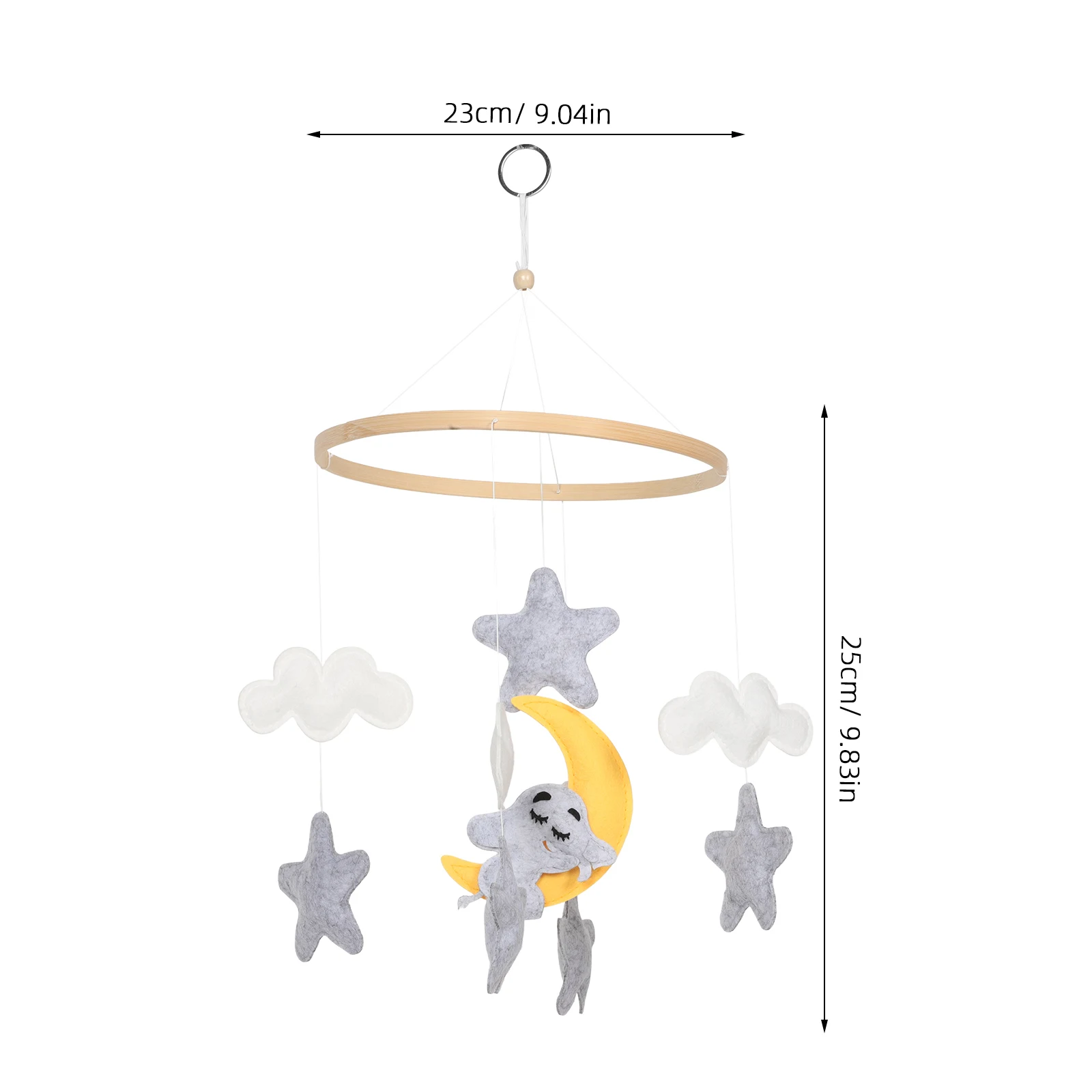 Meuble de berceau en feutre d'animaux, éléphant, nuage, étoile, décoratif, suspendu pour bébé, Stimulation visuelle, Mobile Montessori