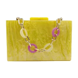 Yellow Pearl Acrylic Ladies Hand Bags For Women 2023 New Casual Crossbody Shoulder Bag Wallets For Women On Offer Luxury Bag Vip