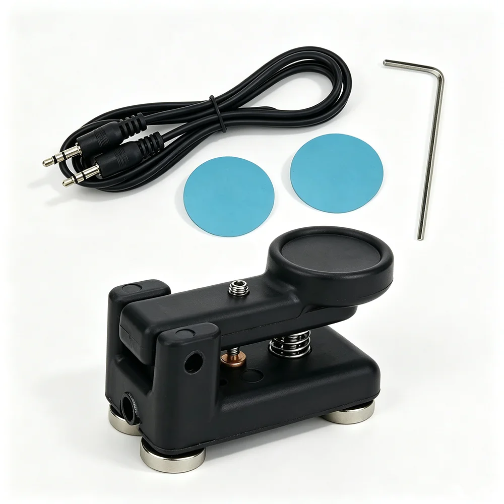 Morse Code Key QU-4525 Dual Paddle Automatic Morse Key CW Key 2021 Ultra Portable Magnetic Base Morse Code Shortwave Ham Radio