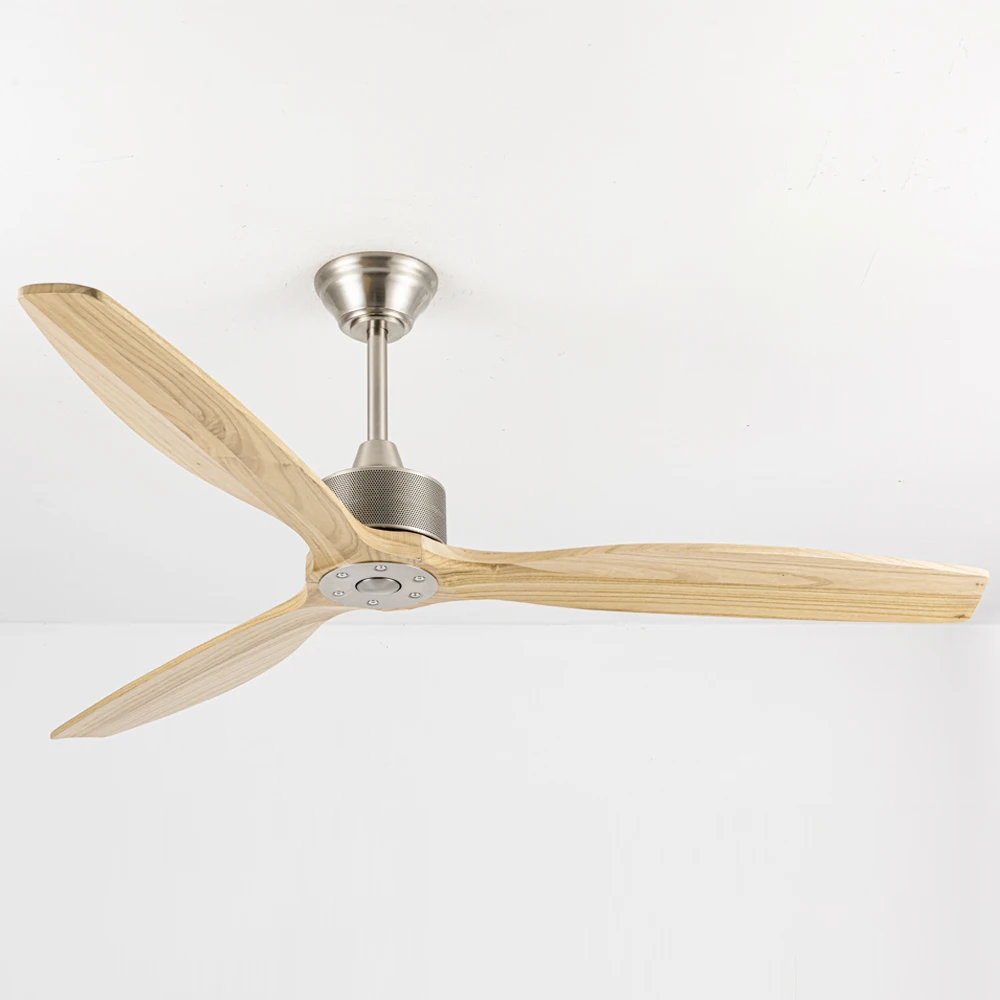 Luxury Noiseless Timber 60 Inch Living Room Modern Summer And Winter DC Inverter Motor 3 Wooden Blade Wood Ceiling Fan No Light