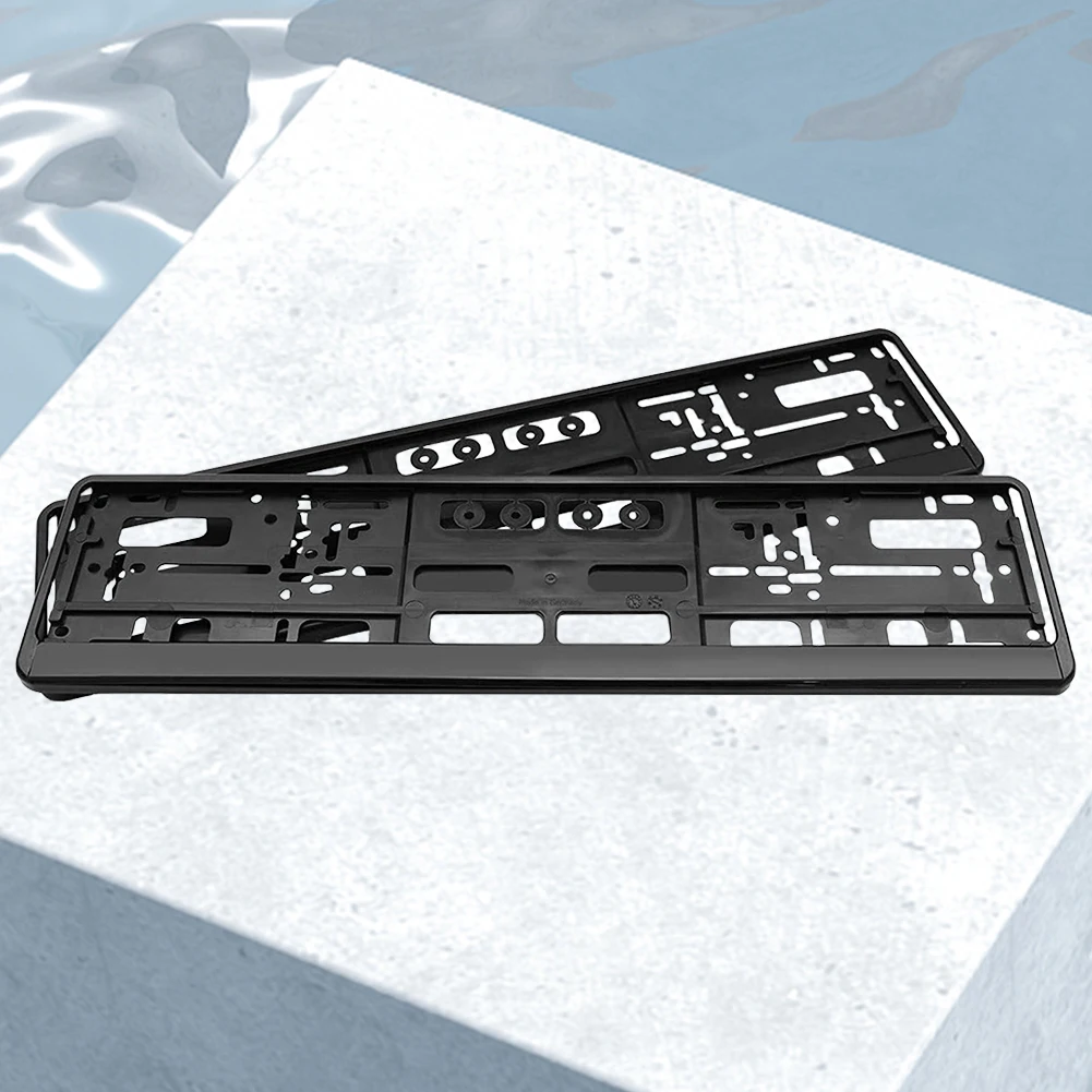 

2Pcs Car Licence Plate Bracket Black License Plate Holder Mount EU Standard License Plate Frame Cover Anti-corrosion