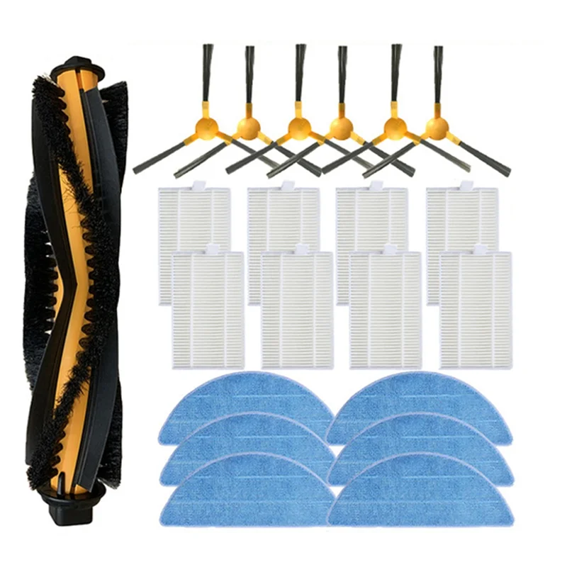

A25I-For Kabum Smart 700 / 500 Robot Vacuum Cleaner Accessories Main Roller Side Brush HEPA Filter Mop Cloth 21 PCS