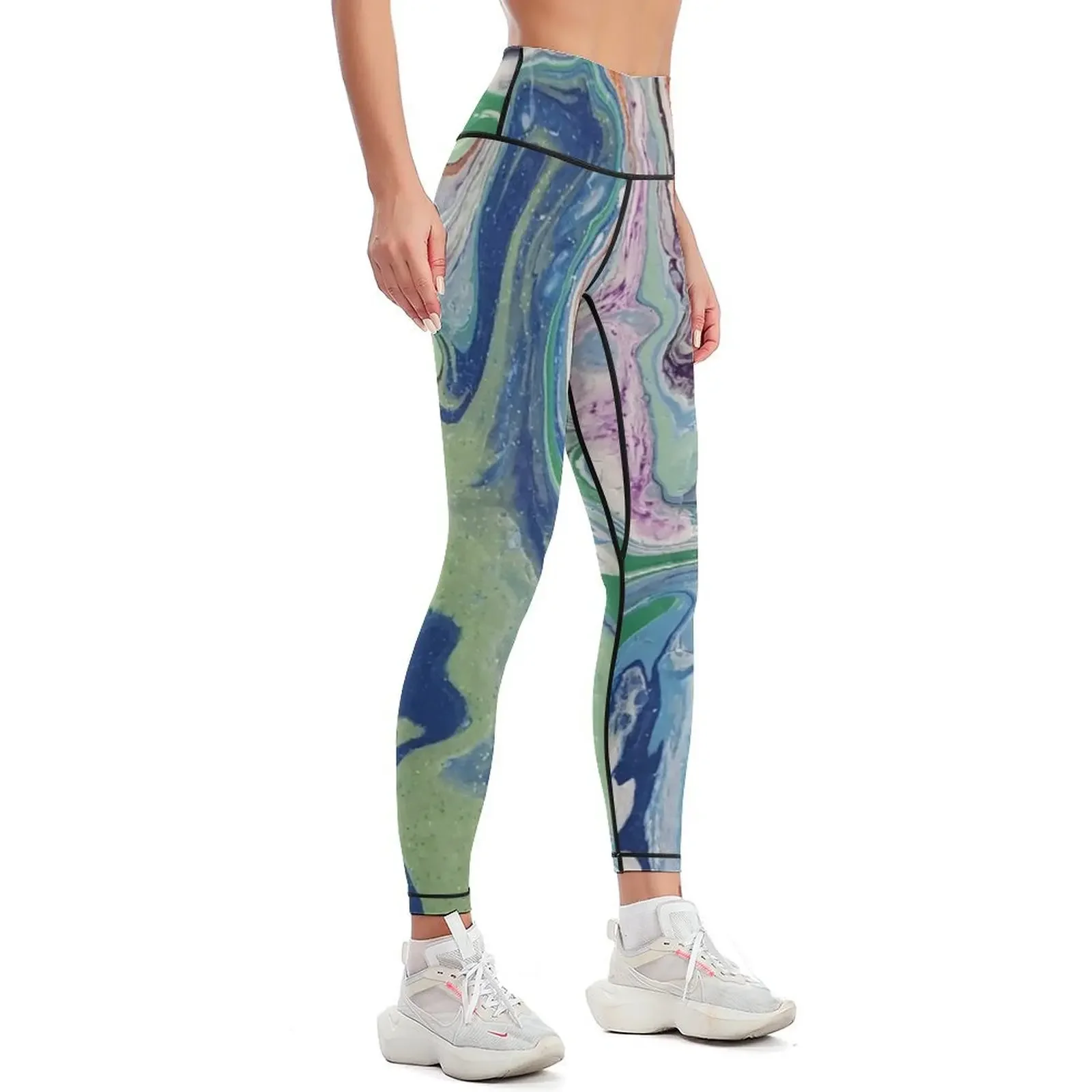 Wet Paint Pour Art Leggings Women's sports Sportswear woman gym sporty woman push up Womens Leggings