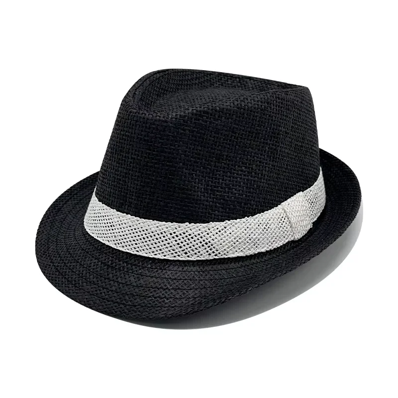 Spring Summer Cheap Promotional Gift Men Women Custom Printed Logo Trilby Paper Straw Fedora Hat