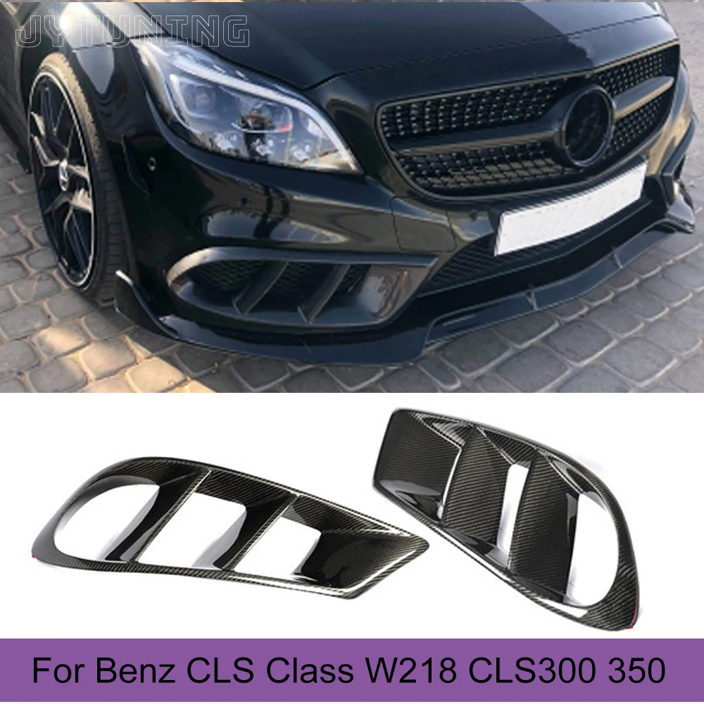 

Front Bumper Air Vent Cover Trim Mesh Grill Frame For Mercedes-Benz W218 CLS Class CLS400 Sport 2014 - 2017 Carbon Fiber / FRP