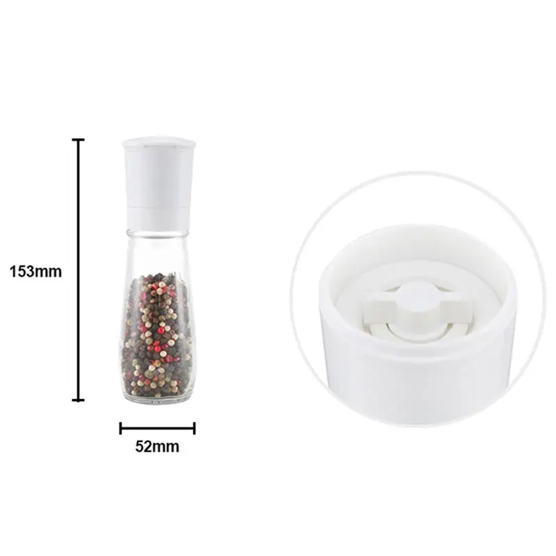 Manual Black Pepper Mill Granule Sea Salt Granule Grinder 0 Crushed Bottle Fat Commercial Mixed Seasoning Pepper Grinder Brown