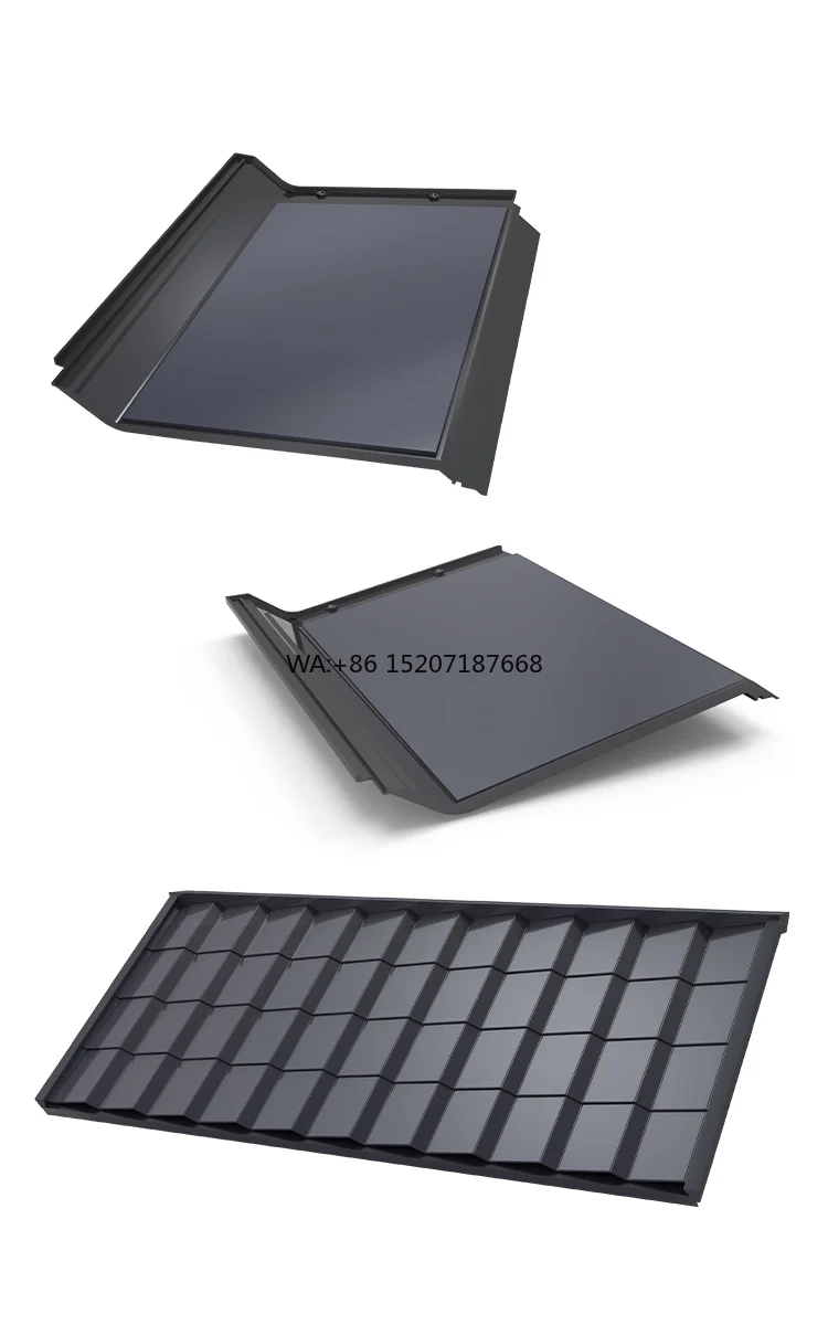 Buildings BIPV with CdTe Thin-Film Technology 24.7W Efficiency Durable Double-Glass Solar Roof Tile for Commercial