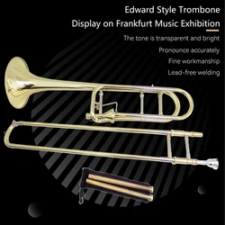 Edward Bb/F Tapered Rotors Trombones Musical Instruments  with Case Mouthpiece Lacquer Silver Plated