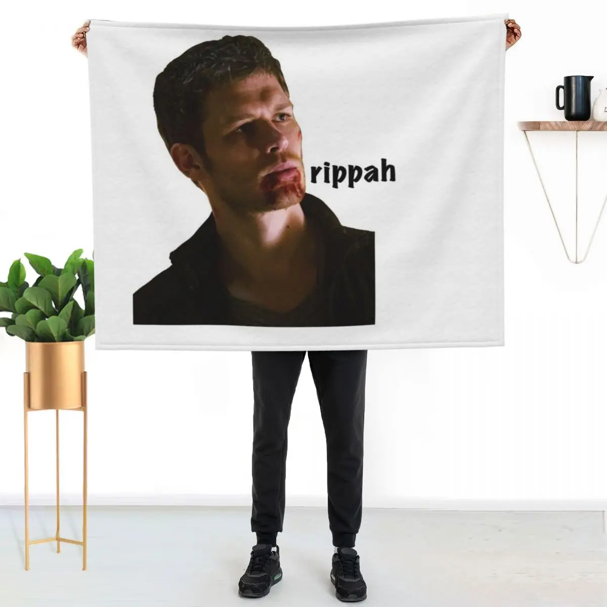 Klaus Mikaelson a??rippaha?? Throw Blanket Designers sofa bed Travel Comforter Bed Flannel Fabric Blankets