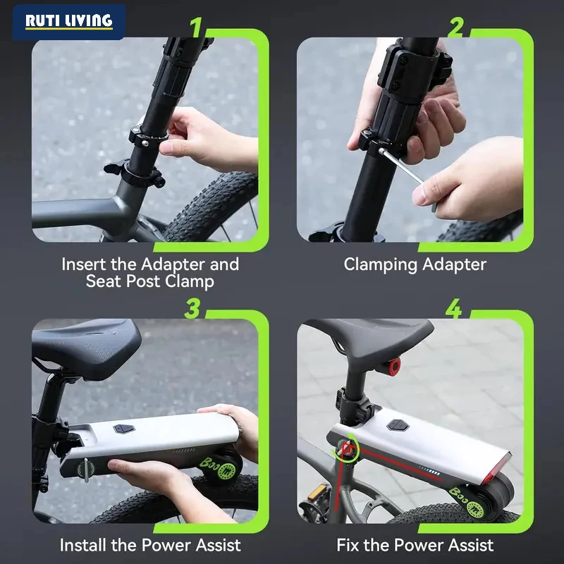 Wheel Bicycle Electric Booster 18V10AH Battery 200w Portable Bicycle Booster Durable Accessories Bicycle Mountain Bike Suite - view 4