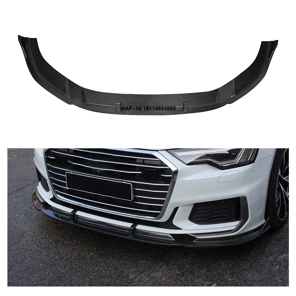 

100%Dry Carbon Fiber Car Body Kit Car Front Bumper Lip Spoiler Car Accessories for-Audi A6 S6 C8 2020+ Carbon Fiber Diffuser