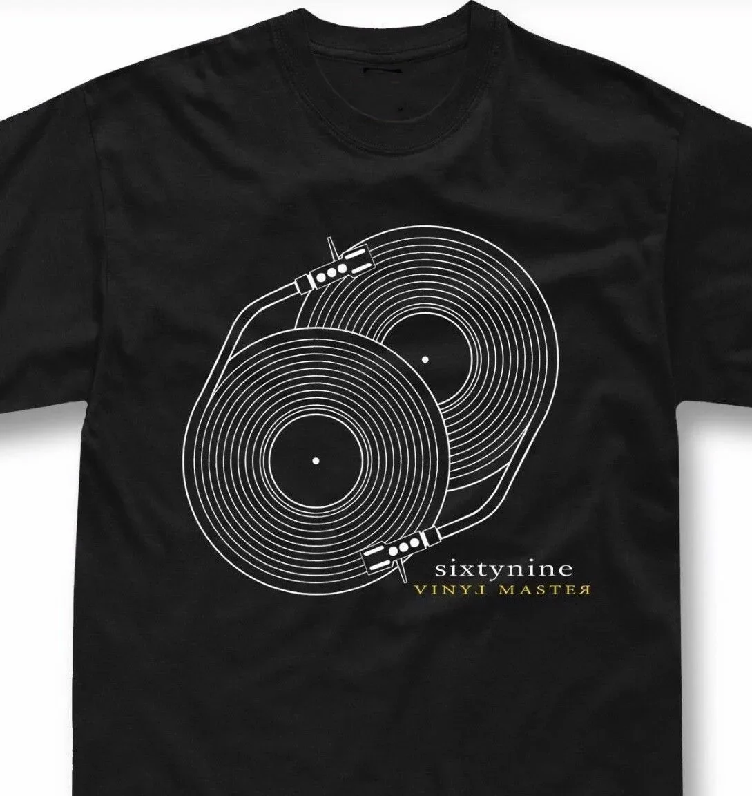 Vinyl Record Turntable Technics Sixtynine DJ Gift T-Shirt 100% Cotton O-Neck Summer Short Sleeve Casual Mens T-shirt Size S-3XL