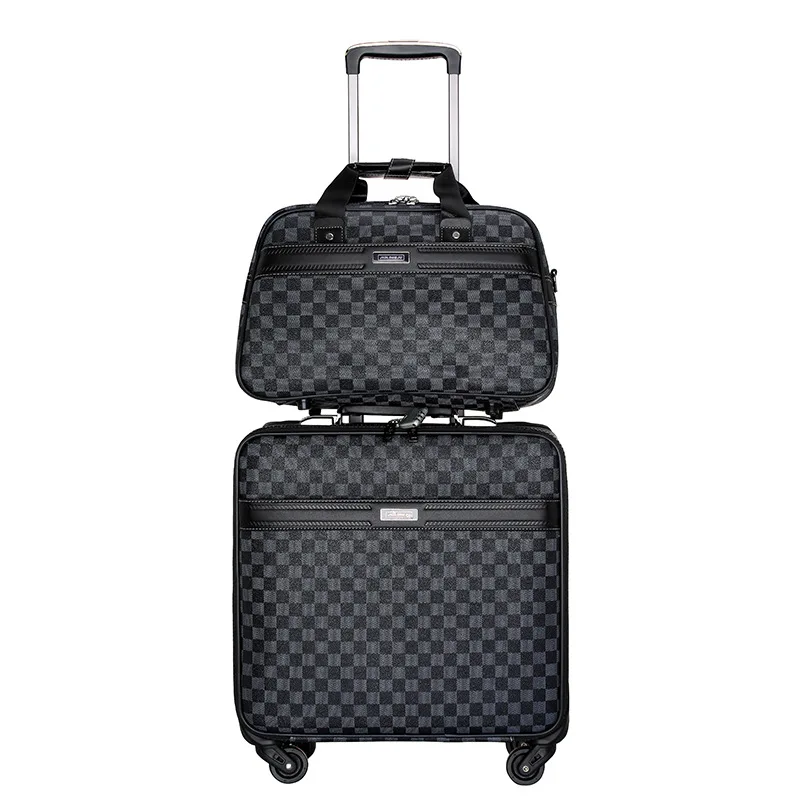 Valise à roulettes en alliage professionnel avec verrouillage par mot de passe, valise à roulettes universelle, bagage en cuir, sac lancé, haute qualité, 16 pouces