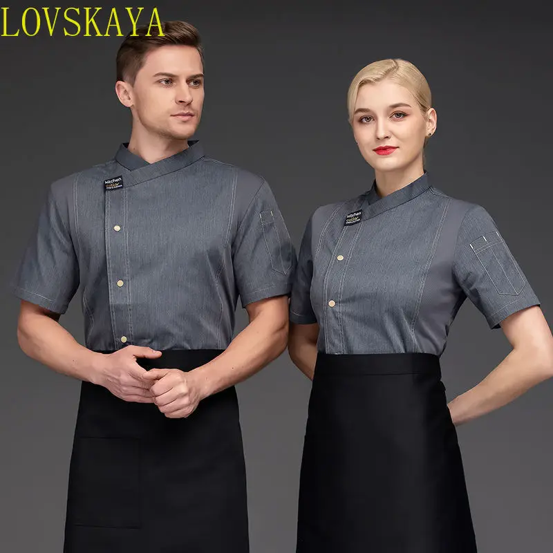 High-End Unisex Pizza Chef Uniform Restaurant Werk Uniform Keuken Bakker Jas Schort Chef-Kok Uniform Dameskleding