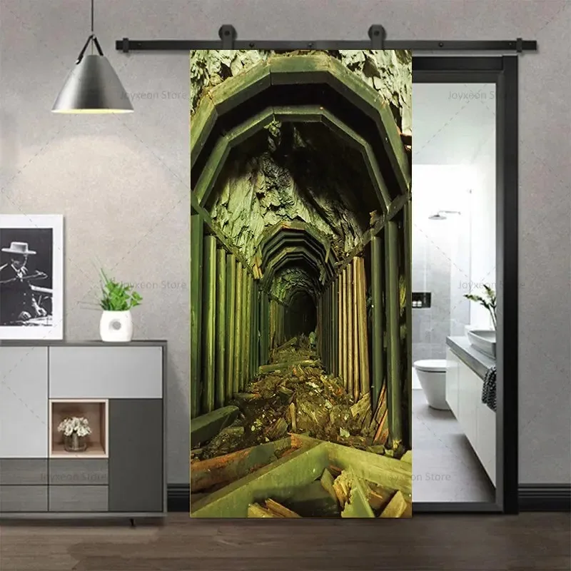 Dense Forest Door Stickers Green Plant Poster PVC Waterproof Diy Self-adhesive Home Decoration