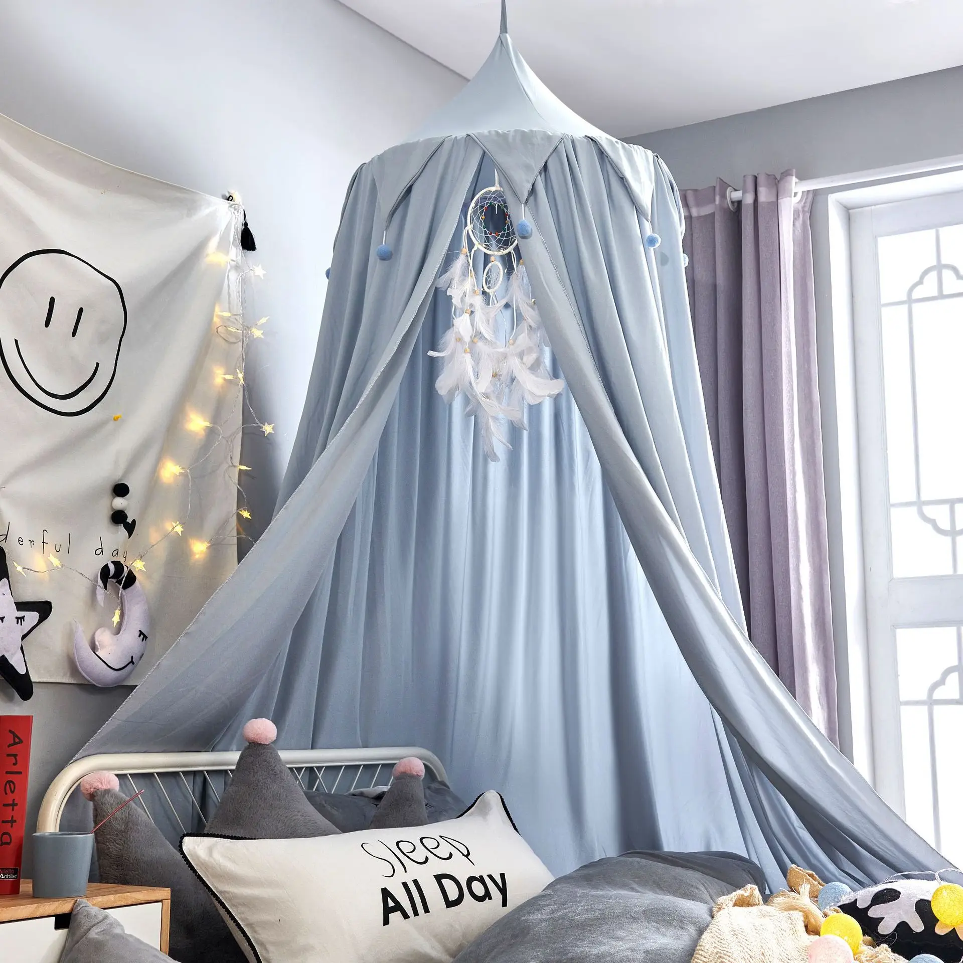 Baby Room Decoration Balls Mosquito Net Curtain Canopy Round Crib Netting Tent Kids Bed Valance Photography Props