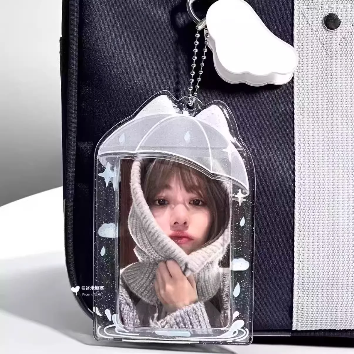 

Лидер продаж, модный ПВХ желе, зонтик, держатель для карт, милая девушка, идол, 3-дюймовый держатель для карт для хранения фотографий, рюкзак, подвеска, брелок, подарок