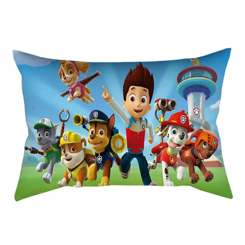 Juste de coussin Paw Patrol pour enfants, dessin animé Skye Chase, voiture, canapé, mignon, figurines d\'anime, anniversaire, cadeaux de Noël, 50x30cm