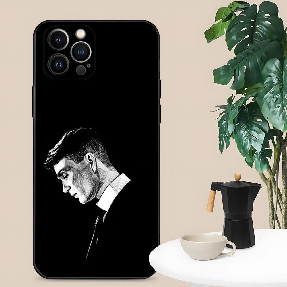 Shelby PeakyS Blinders Thomas Phone Case for Apple iPhone, 13, 14,13,12,11,XS,XR,X,8,7,Pro,Max,Plus, Mini Silicone Cover, Black