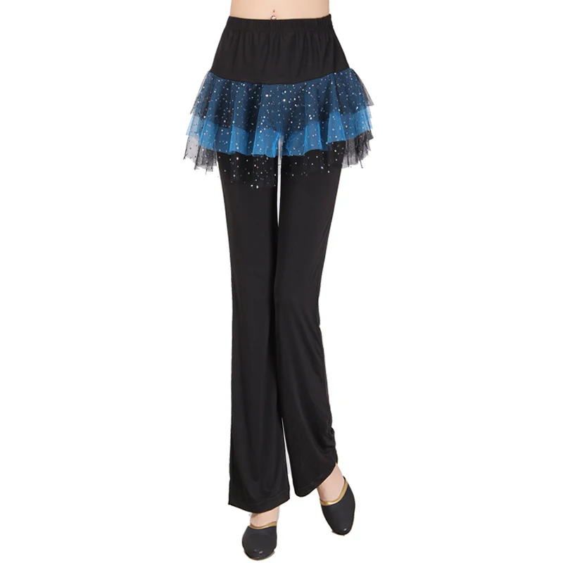Women's Dance Pants Skirt Square Dance Long Pants Summer Adult Middle-Aged And ly Me Sequin Skirt Cotton Polyester