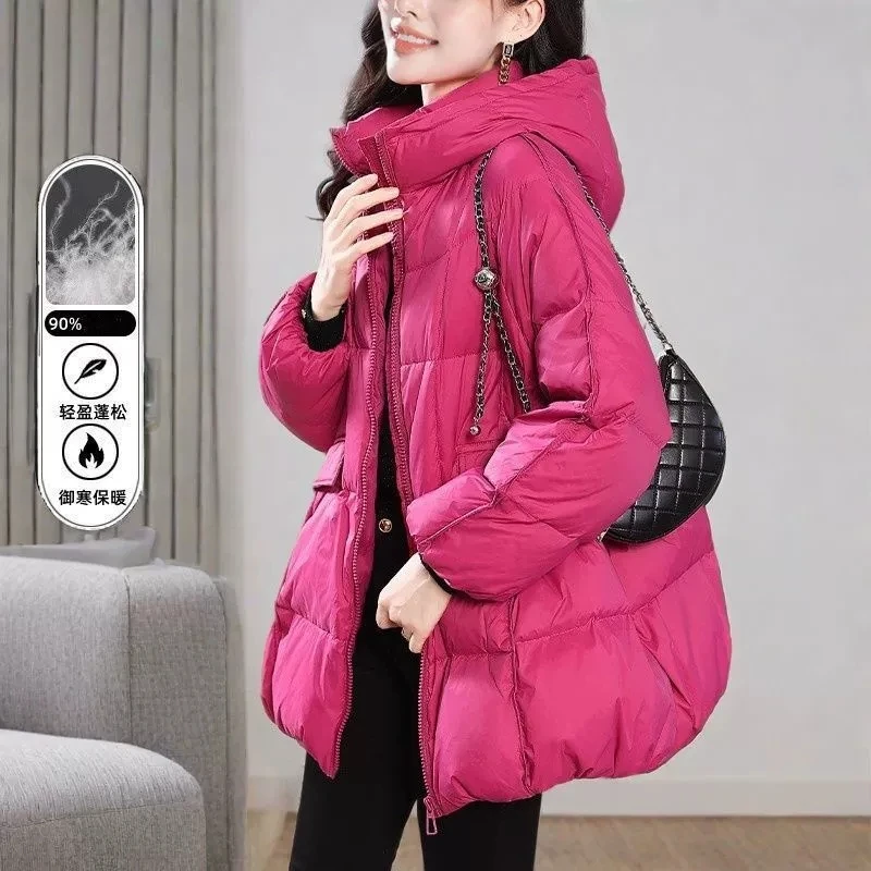 Veste longue bouffante pour femme, Parka ample à capuche, manteau chaud et épais en coton, Style coréen, Streetwear, nouvelle mode hiver 2025
