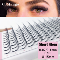 CoMango Premade Volume Fans Eye Lashes Extension Bulk 3D 4D 5D 6D 10D Short Stem 0.07/0.10 C/D Curl Volume Premade Fans