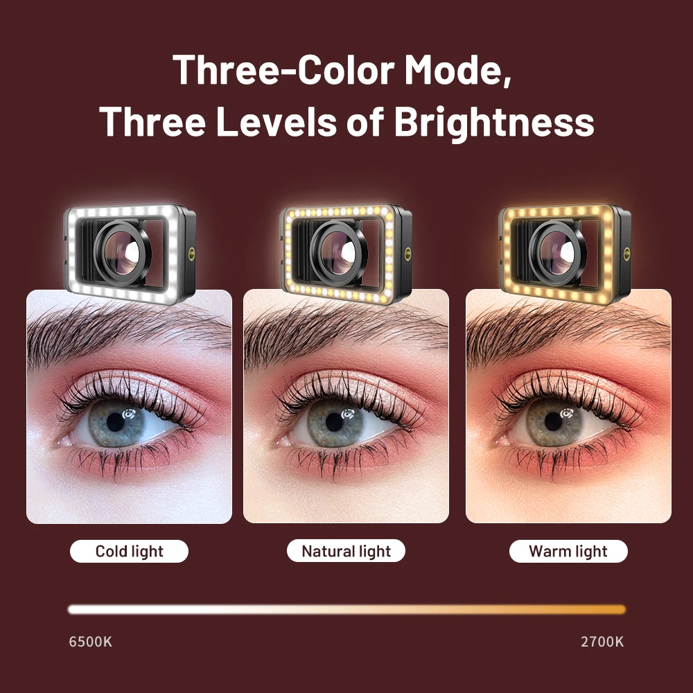 عدسة ماكرو جديدة عالية الدقة 15x مع ضوء ملء LED عدسات صغيرة بمشبك عالمي لهواتف iPhone وسامسونج وجميع الهواتف الذكية