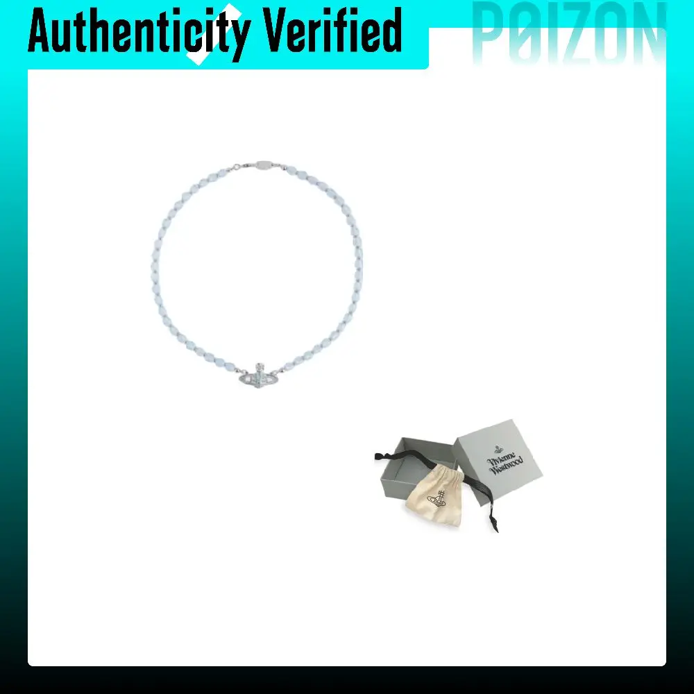 Vivienne Westwood Necklaces Unisex Silver/transparent Blue 6303002F-