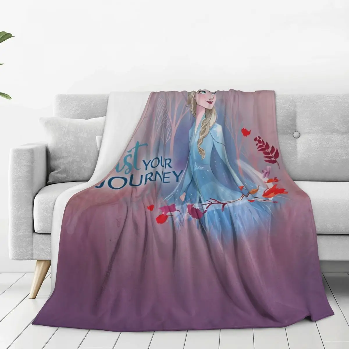 Frozen Elsa Princess Cartoon Blanket Quality Soft Warm Throw Blanket Autumn Picnic Couch Bed Street Trend Bedspread