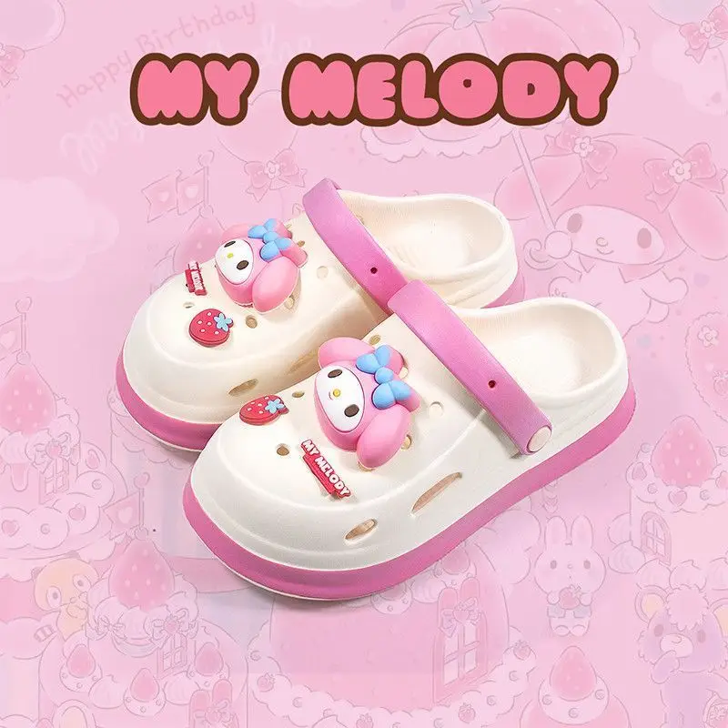 

Sanrio My Melody Clogs Cloud Feel Soft Sole Non-Slip Sandal Cute Cartoon Kuromi Cinnamoroll Summer Shoes Hangyodon Girl Slippers