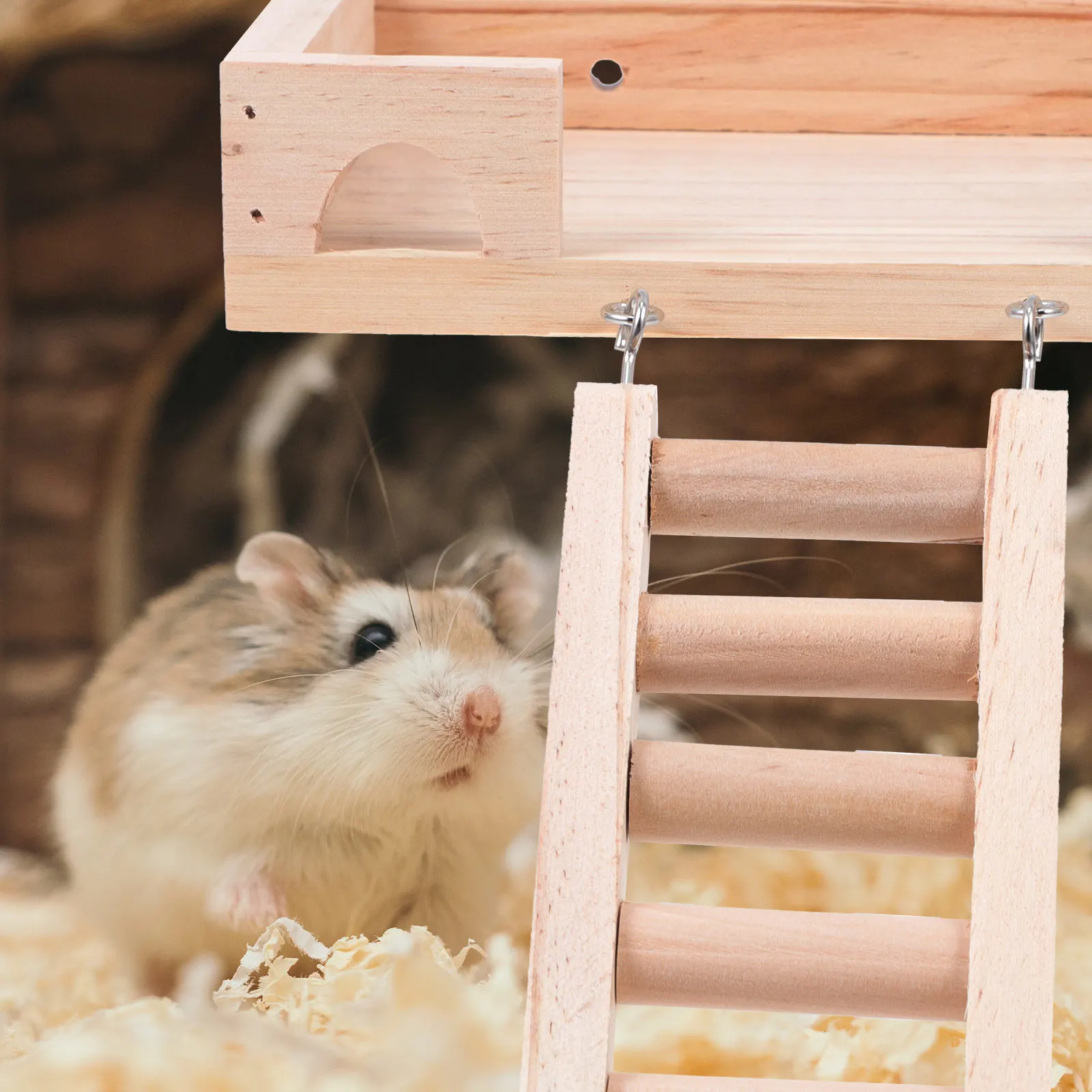 

Hamster St Platform Small Pet Cage Playing Platforms Wooden Toy Ladder Accessory DIY Supplies