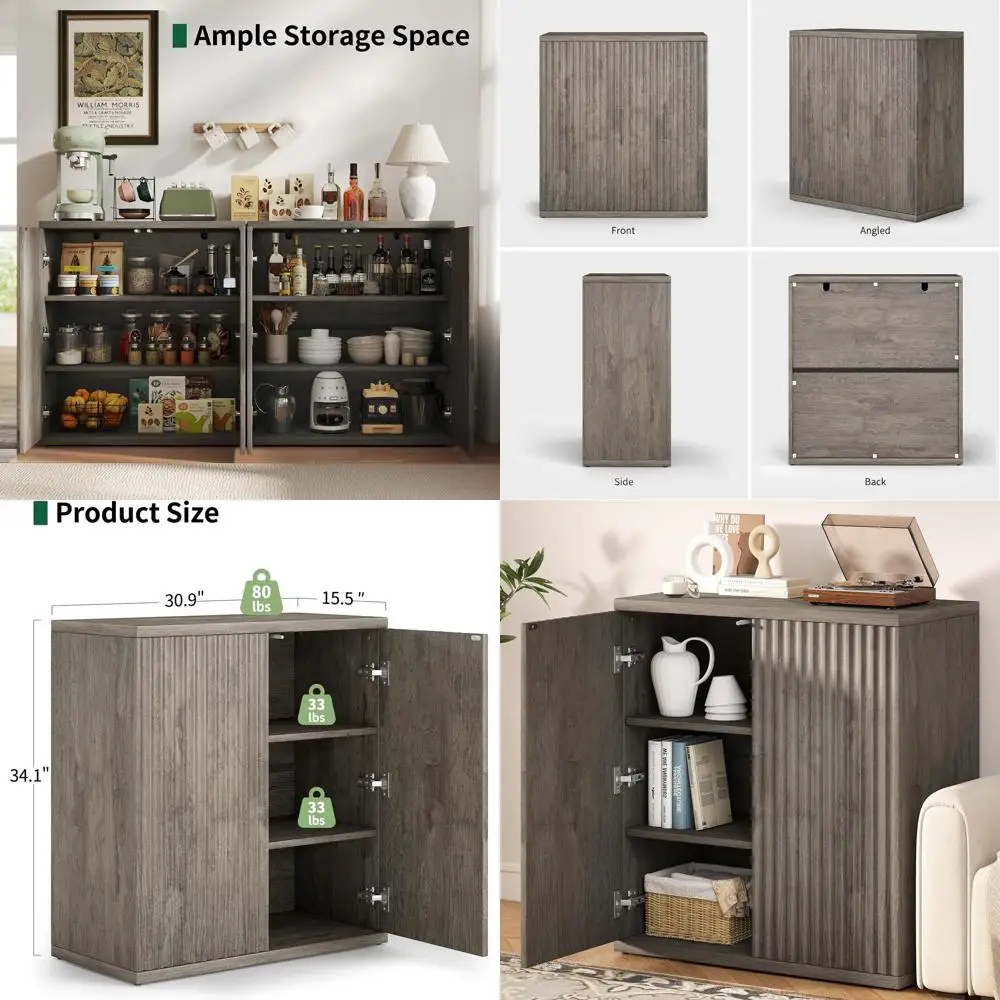 Gray Wooden Sideboa…