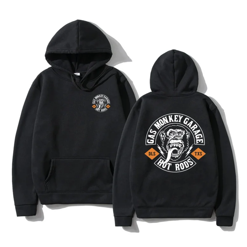 

Men's Oversized Hoodies, Gas Monkey Garage Hot Rods Print Hoodies, Limited Circular Logo, Y2k, Unisex M-5XL