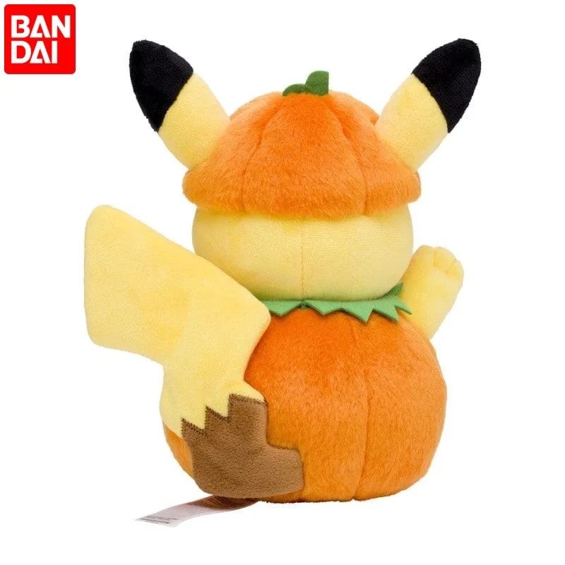 Bandai 25cm Cute Pikachu Plush Toy Halloween Pumpkin Pikachu Stuffed Doll Kawaii Throw Pillow Home Decor Lovely Gifts