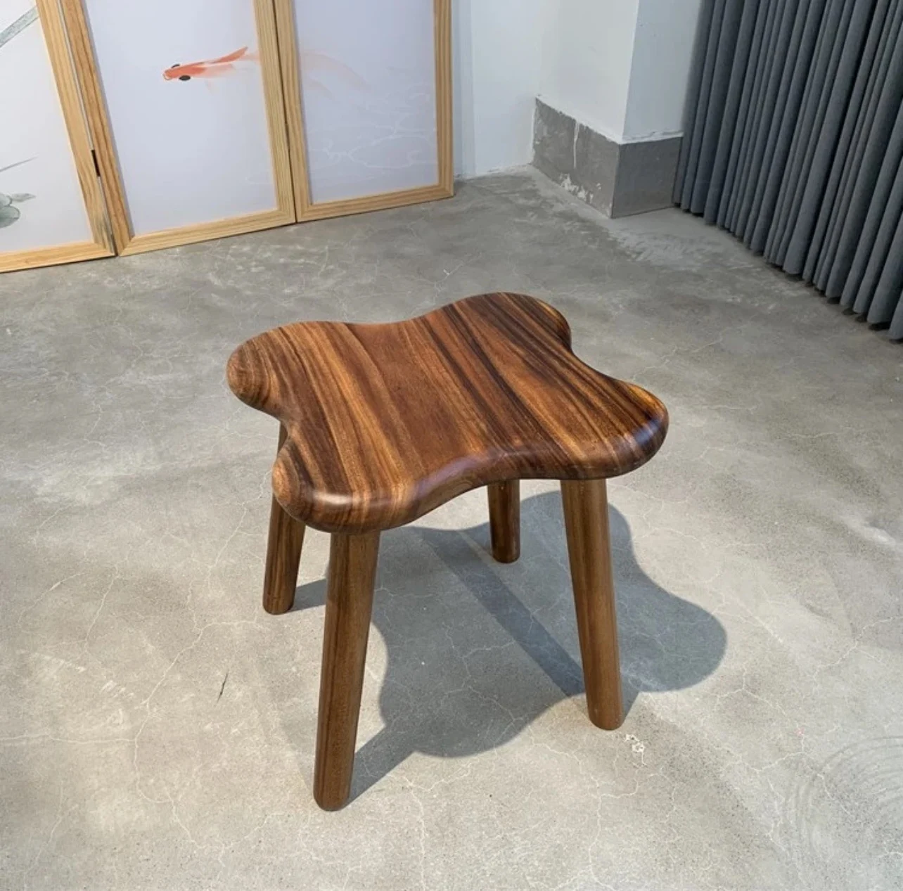 

Walnut, random stool and chair, household, solid wood, shoe change, new Chinese style