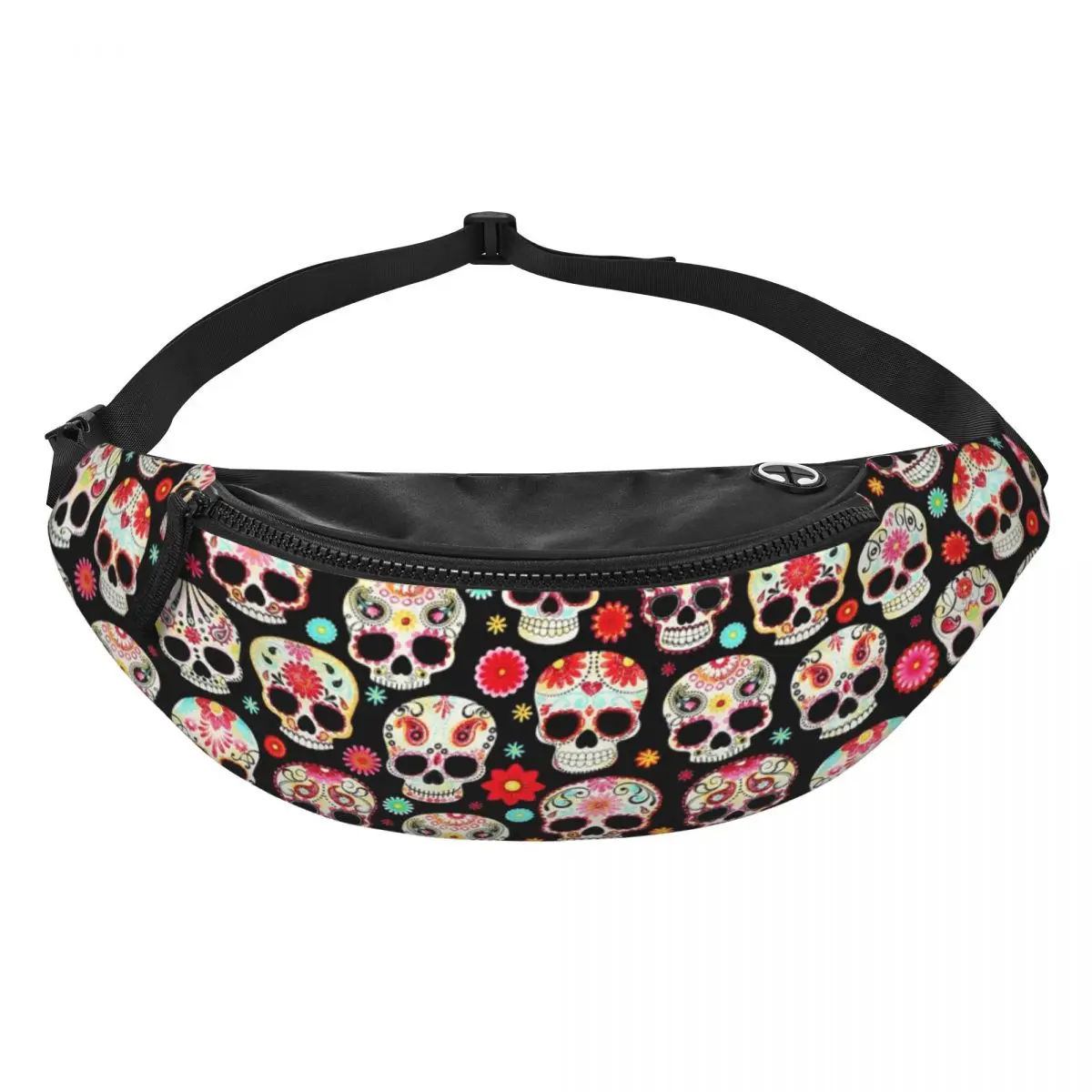 Cool Suiker Schedels Calavera Fanny Pack Voor Fietsen Camping Mannen Vrouwen Crossbody Heuptas Telefoon Geld Pouch