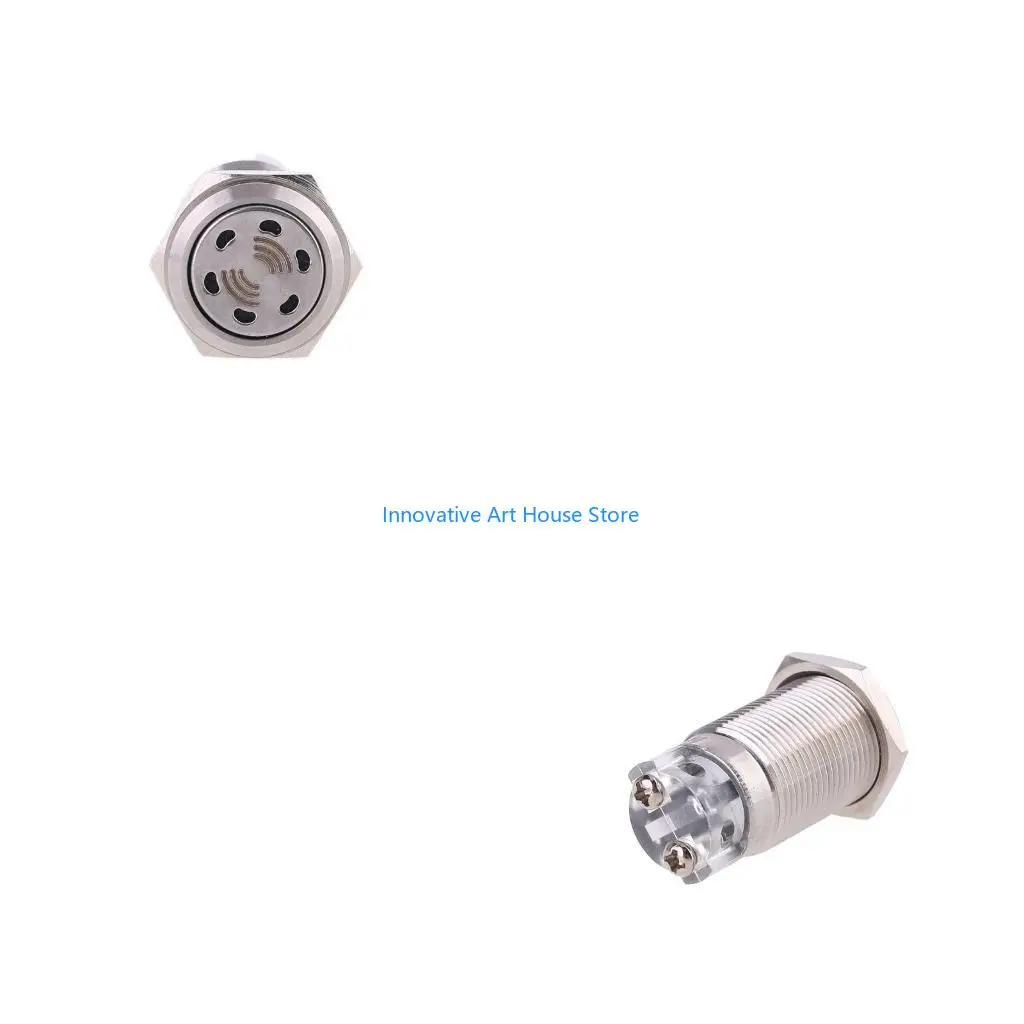 E1PC Mini 16mm Buzzer Alarm 12V Stainless Steel Emergency Sound Beep for Dorm Company