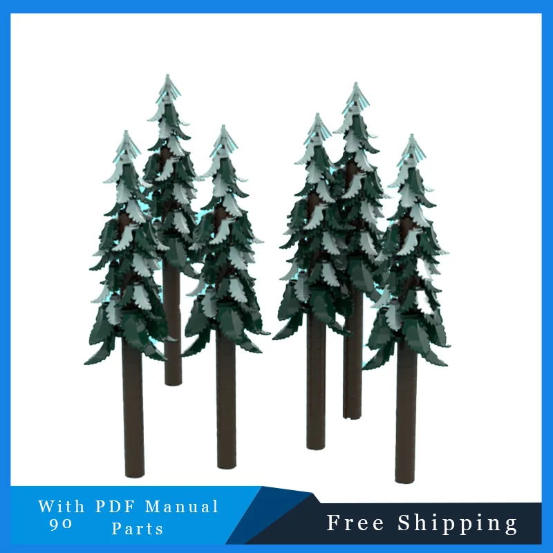 

90 PCS MOC Winter Villages Evergreen Tree Building Blocks Model Assembly DIY Toys Set for Children adult Christmas Festival Gift