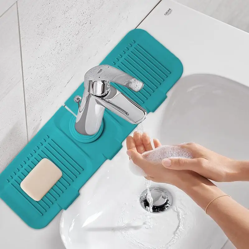 Silicone Draining Mat Silicone Draining Mat Cuttable Hole Wider Drainage Slope Design Bathroom Sink Accessories For Sink Faucet