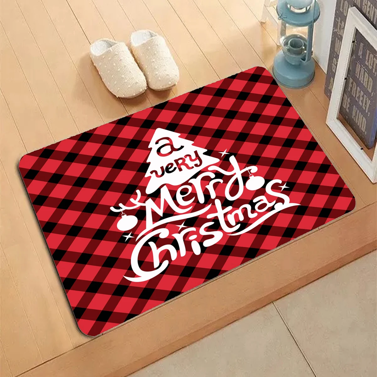 Christmas lashes Pattern Carpet Entrance Doormat Non-slip Living Room Kitchen Bedroom Decor Rug Hang Lamps Floor Mats Home Decor