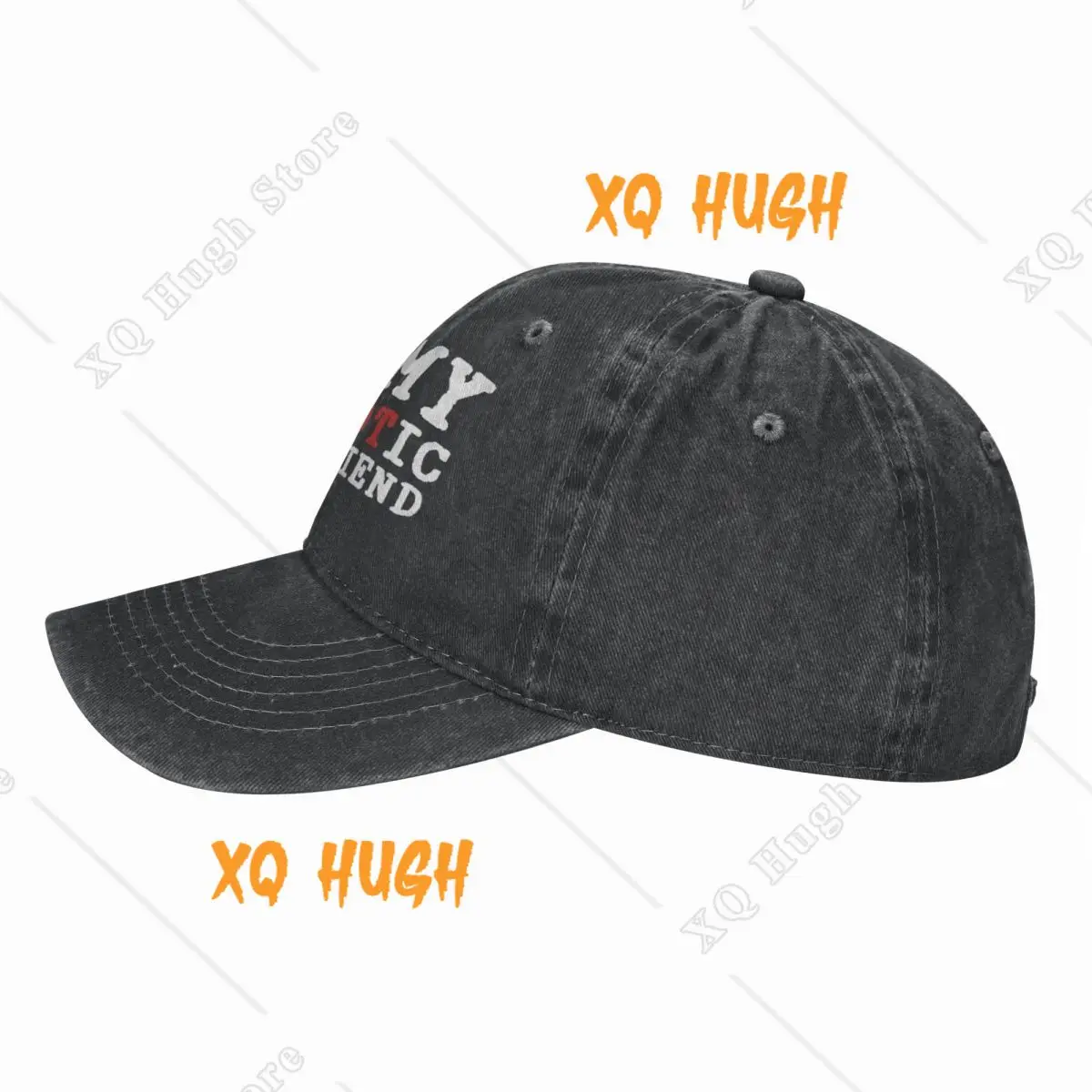 I Love My Psychotic Girlfriend Denim Baseball Cap Funny Letter Outdoor Gym Trucker Hat Spring Men Street Style Baseball Caps