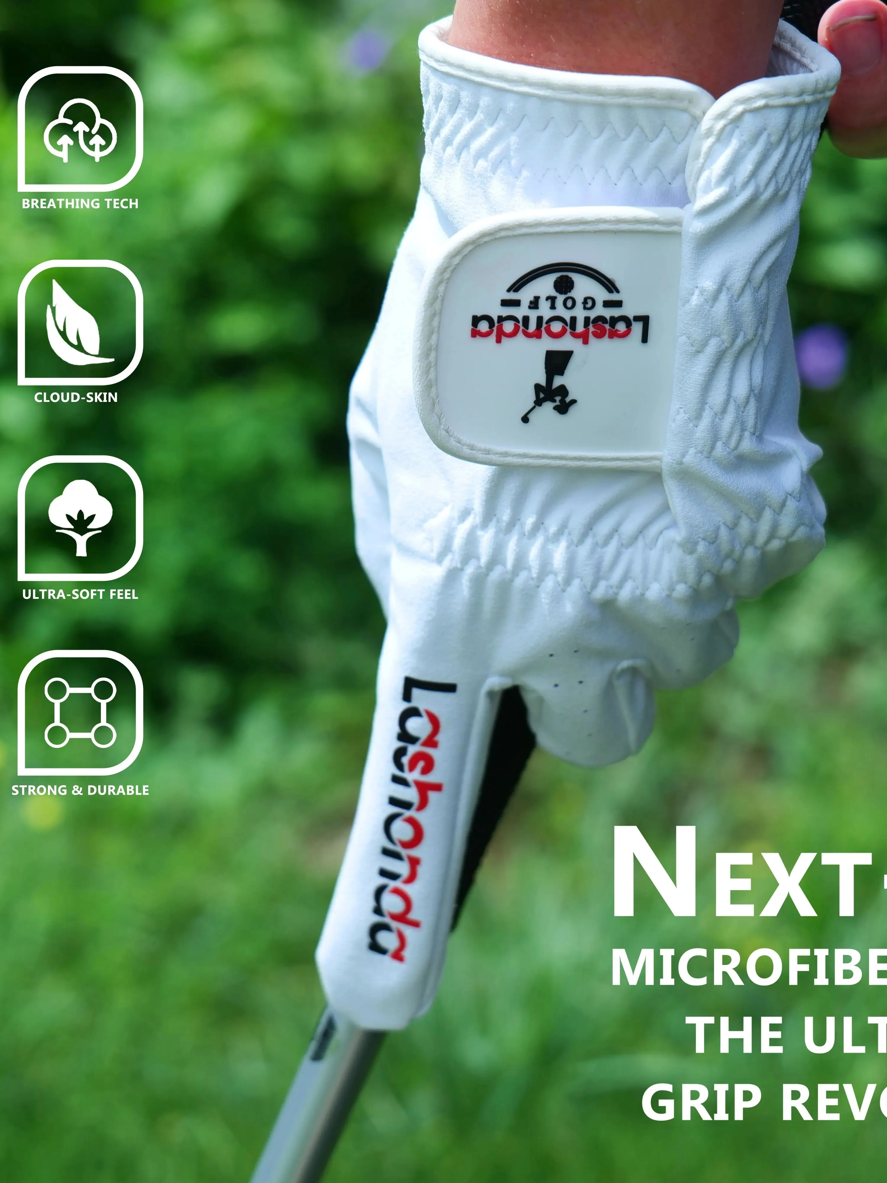 

1PC Lashonda Golf Gloves Made of Super Fiber Fleece Material, Comfortable Touch, 3D Stereoscopic Cutting, Non Tight Swing, Breat