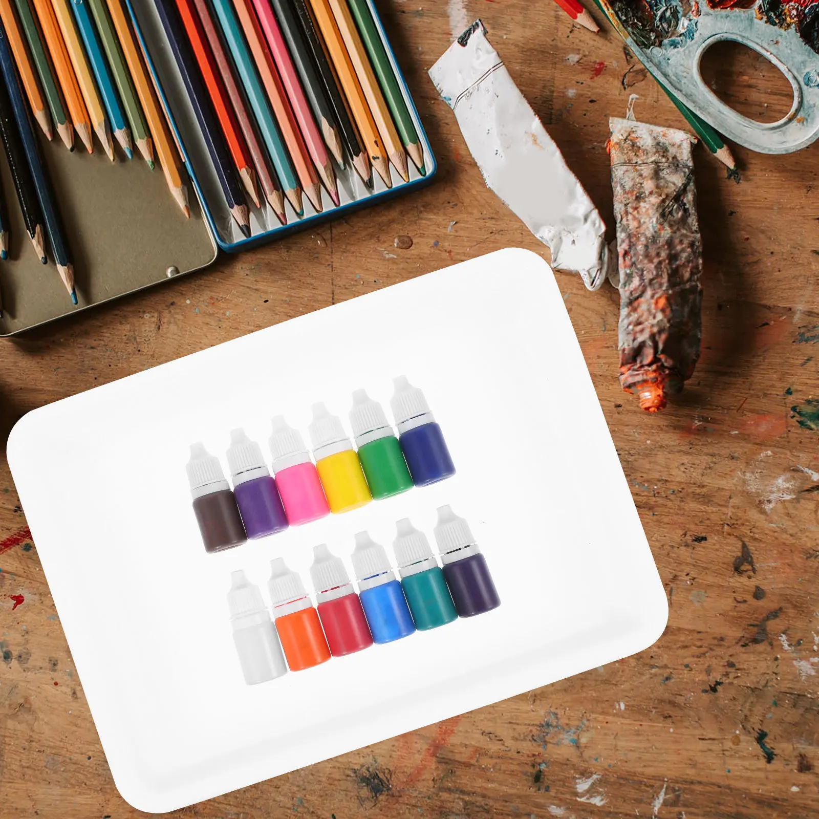 

1 set 1 Set 12 Colors 6Ml Floating Water Marbling Paint Kit For Diy Painting Art Craft Activity Watercolor Pigment Set