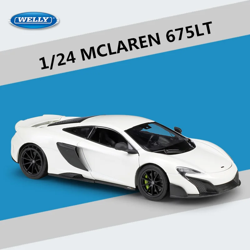 WELLY 1:24 McLaren 675LT Alloy Sports Car Model Diecast Metal Racing Car Vehicles Model High Simulation Collection Kids Toy Gift