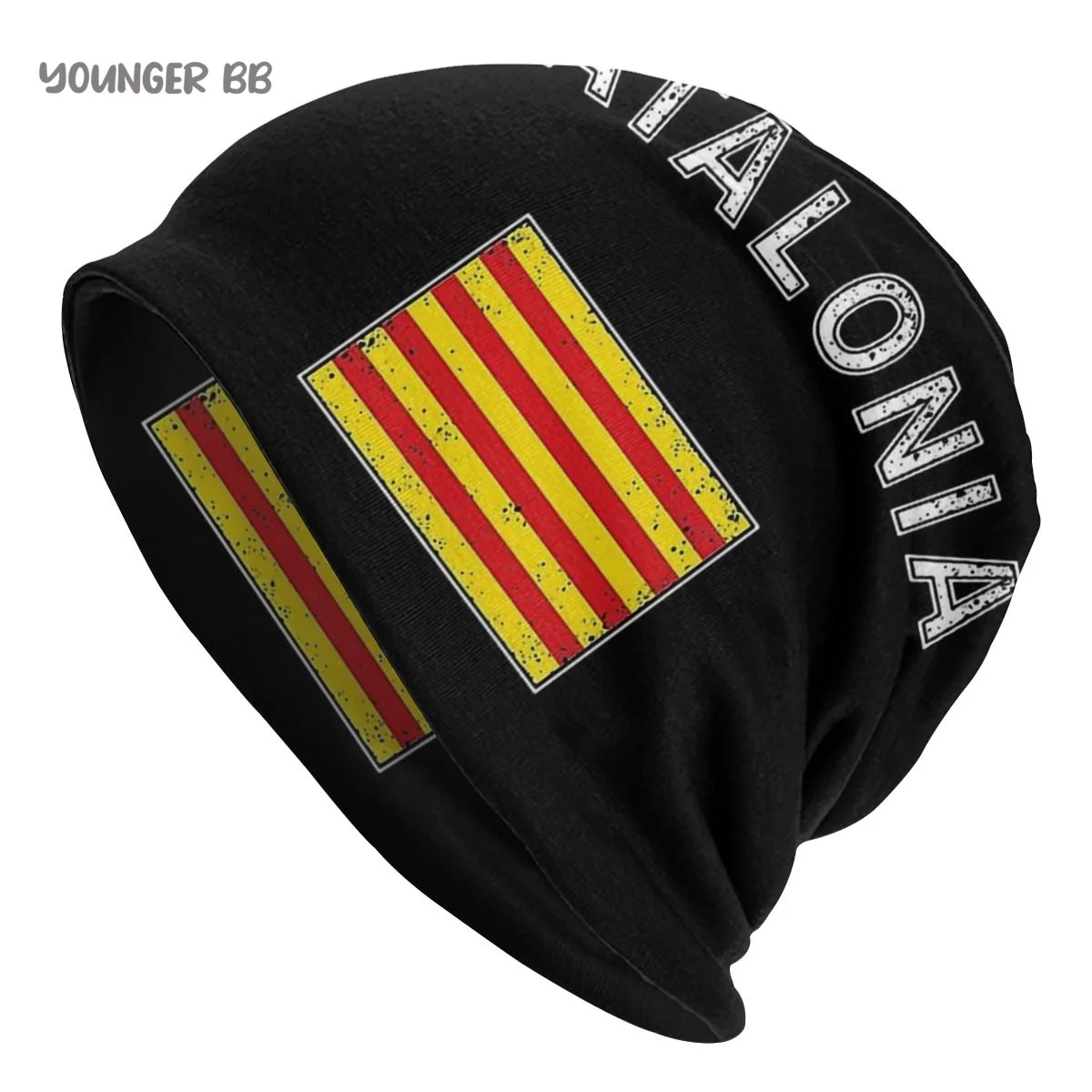 Bonnet Hats Spain Flag Men Women\'s Knitting Hat Catalonia Catalan Flag  Barcelona Winter Warm Cap Beanies Thermal Elastic Caps